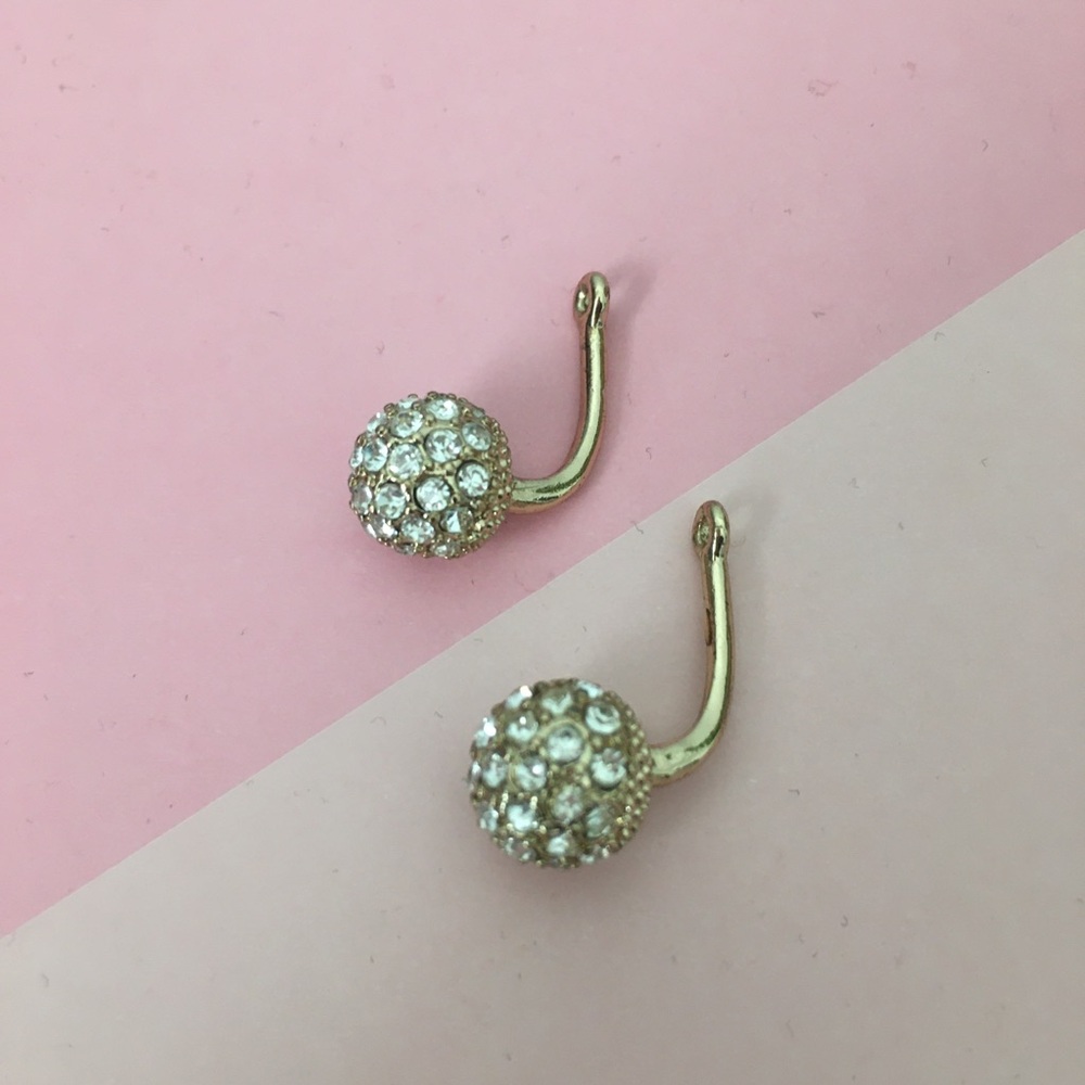 Elegant Gold Crystal Ball Earrings